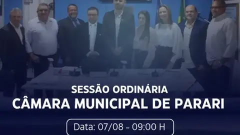 📢SESSÃO ORDINÁRIA | CÂMARA MUNICIPAL DE PARARI