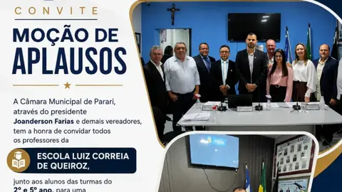 🎓👏 MOÇÃO DE APLAUSOS À EDUCAÇÃO DE PARARI!