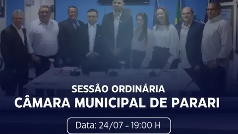 A Câmara Municipal de Parari convida toda a população para participar da primeira sessão após o recesso, que acontece nesta sexta-feira.