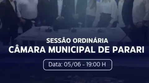 🏛️ Hoje tem Sessão Ordinária na Câmara Municipal de Parari!