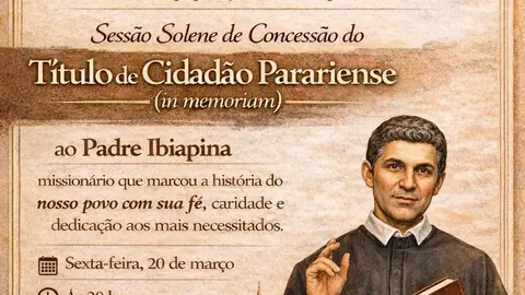 Câmara de Parari presta homenagem histórica ao Padre Ibiapina com título de cidadão parariense!