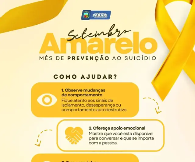 💛 SETEMBRO AMARELO | VALORIZAR A VIDA É UM COMPROMISSO DE TODOS!