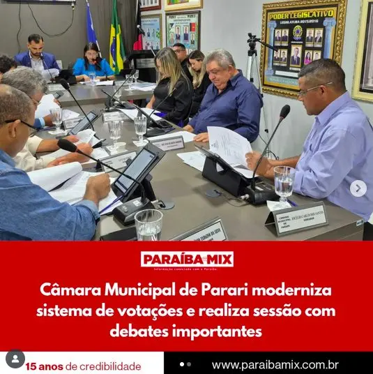 Câmara de Parari Moderniza Votações com Tablets e Debate Temas Essenciais para a Comunidade