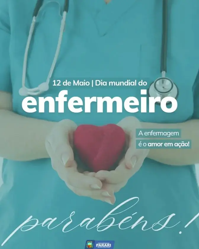 Em nome da Câmara Municipal de Parari, prestamos nossa homenagem e reconhecimento a todos os enfermeiros e enfermeiras que exercem sua profissão com dedicação, cuidado e amor ao próximo. Parabéns pelo seu dia!