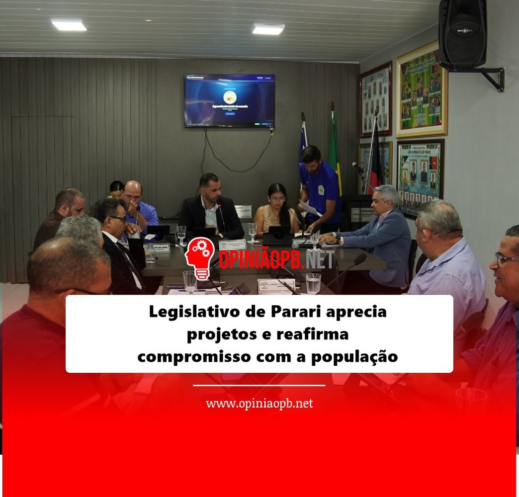 A Câmara Municipal de Parari realizou sessão para apreciação de projetos encaminhados p...
